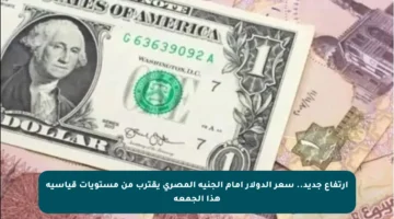 ارتفاع جديد.. سعر الدولار أمام الجنيه المصري يقترب من مستويات قياسية هذا الجمعة